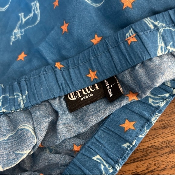 Cruel Blue Print Women's Top L - Picture 5 of 10